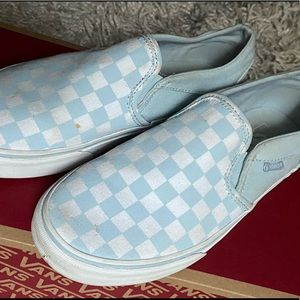 Slip on Checkerboard Vans (size 8)